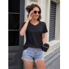 imageMAGCOMSEN Womens Cotton T Shirt VNeck Short Sleeve Shirt ClassicFit Casual Breathable Tee Summer Basic TopsBlack