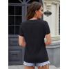 imageMAGCOMSEN Womens Cotton T Shirt VNeck Short Sleeve Shirt ClassicFit Casual Breathable Tee Summer Basic TopsBlack