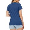 imageMAGCOMSEN Womens Cotton T Shirt VNeck Short Sleeve Shirt ClassicFit Casual Breathable Tee Summer Basic TopsDark Bluegray