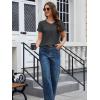 imageMAGCOMSEN Womens Cotton T Shirt VNeck Short Sleeve Shirt ClassicFit Casual Breathable Tee Summer Basic TopsDark Gray