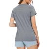 imageMAGCOMSEN Womens Cotton T Shirt VNeck Short Sleeve Shirt ClassicFit Casual Breathable Tee Summer Basic TopsDark Heather Grey