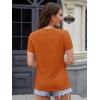 imageMAGCOMSEN Womens Cotton T Shirt VNeck Short Sleeve Shirt ClassicFit Casual Breathable Tee Summer Basic TopsDeep Orange