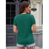 imageMAGCOMSEN Womens Cotton T Shirt VNeck Short Sleeve Shirt ClassicFit Casual Breathable Tee Summer Basic TopsEmerald Green