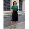 imageMAGCOMSEN Womens Cotton T Shirt VNeck Short Sleeve Shirt ClassicFit Casual Breathable Tee Summer Basic TopsEmerald Green