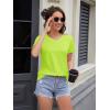 imageMAGCOMSEN Womens Cotton T Shirt VNeck Short Sleeve Shirt ClassicFit Casual Breathable Tee Summer Basic TopsFluorescent Green