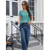 imageMAGCOMSEN Womens Cotton T Shirt VNeck Short Sleeve Shirt ClassicFit Casual Breathable Tee Summer Basic TopsGray Green