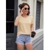 imageMAGCOMSEN Womens Cotton T Shirt VNeck Short Sleeve Shirt ClassicFit Casual Breathable Tee Summer Basic TopsLight Apricot