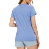 imageMAGCOMSEN Womens Cotton T Shirt VNeck Short Sleeve Shirt ClassicFit Casual Breathable Tee Summer Basic TopsLight Bluish Gray
