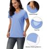 imageMAGCOMSEN Womens Cotton T Shirt VNeck Short Sleeve Shirt ClassicFit Casual Breathable Tee Summer Basic TopsLight Bluish Gray