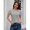imageMAGCOMSEN Womens Cotton T Shirt VNeck Short Sleeve Shirt ClassicFit Casual Breathable Tee Summer Basic TopsLight Gray