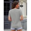 imageMAGCOMSEN Womens Cotton T Shirt VNeck Short Sleeve Shirt ClassicFit Casual Breathable Tee Summer Basic TopsLight Gray