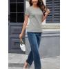 imageMAGCOMSEN Womens Cotton T Shirt VNeck Short Sleeve Shirt ClassicFit Casual Breathable Tee Summer Basic TopsLight Gray