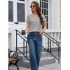 imageMAGCOMSEN Womens Cotton T Shirt VNeck Short Sleeve Shirt ClassicFit Casual Breathable Tee Summer Basic TopsLight Gray