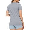 imageMAGCOMSEN Womens Cotton T Shirt VNeck Short Sleeve Shirt ClassicFit Casual Breathable Tee Summer Basic TopsLight Heather Grey