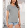 imageMAGCOMSEN Womens Cotton T Shirt VNeck Short Sleeve Shirt ClassicFit Casual Breathable Tee Summer Basic TopsLight Heather Grey