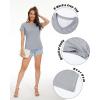 imageMAGCOMSEN Womens Cotton T Shirt VNeck Short Sleeve Shirt ClassicFit Casual Breathable Tee Summer Basic TopsLight Heather Grey