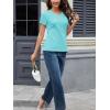 imageMAGCOMSEN Womens Cotton T Shirt VNeck Short Sleeve Shirt ClassicFit Casual Breathable Tee Summer Basic TopsLight Lakeblue