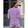 imageMAGCOMSEN Womens Cotton T Shirt VNeck Short Sleeve Shirt ClassicFit Casual Breathable Tee Summer Basic TopsLight Purple