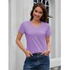 imageMAGCOMSEN Womens Cotton T Shirt VNeck Short Sleeve Shirt ClassicFit Casual Breathable Tee Summer Basic TopsLight Purple