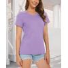imageMAGCOMSEN Womens Cotton T Shirt VNeck Short Sleeve Shirt ClassicFit Casual Breathable Tee Summer Basic TopsLight Purple