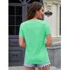 imageMAGCOMSEN Womens Cotton T Shirt VNeck Short Sleeve Shirt ClassicFit Casual Breathable Tee Summer Basic TopsMint Green
