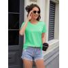 imageMAGCOMSEN Womens Cotton T Shirt VNeck Short Sleeve Shirt ClassicFit Casual Breathable Tee Summer Basic TopsMint Green