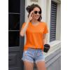 imageMAGCOMSEN Womens Cotton T Shirt VNeck Short Sleeve Shirt ClassicFit Casual Breathable Tee Summer Basic TopsOrange