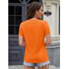 imageMAGCOMSEN Womens Cotton T Shirt VNeck Short Sleeve Shirt ClassicFit Casual Breathable Tee Summer Basic TopsOrange