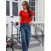imageMAGCOMSEN Womens Cotton T Shirt VNeck Short Sleeve Shirt ClassicFit Casual Breathable Tee Summer Basic TopsTomato Red