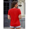 imageMAGCOMSEN Womens Cotton T Shirt VNeck Short Sleeve Shirt ClassicFit Casual Breathable Tee Summer Basic TopsTomato Red