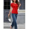 imageMAGCOMSEN Womens Cotton T Shirt VNeck Short Sleeve Shirt ClassicFit Casual Breathable Tee Summer Basic TopsTomato Red