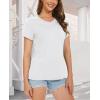 imageMAGCOMSEN Womens Cotton T Shirt VNeck Short Sleeve Shirt ClassicFit Casual Breathable Tee Summer Basic TopsWhite