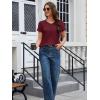 imageMAGCOMSEN Womens Cotton T Shirt VNeck Short Sleeve Shirt ClassicFit Casual Breathable Tee Summer Basic TopsWine Red