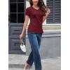 imageMAGCOMSEN Womens Cotton T Shirt VNeck Short Sleeve Shirt ClassicFit Casual Breathable Tee Summer Basic TopsWine Red