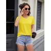 imageMAGCOMSEN Womens Cotton T Shirt VNeck Short Sleeve Shirt ClassicFit Casual Breathable Tee Summer Basic TopsYellow
