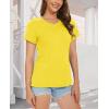 imageMAGCOMSEN Womens Cotton T Shirt VNeck Short Sleeve Shirt ClassicFit Casual Breathable Tee Summer Basic TopsYellow