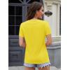 imageMAGCOMSEN Womens Cotton T Shirt VNeck Short Sleeve Shirt ClassicFit Casual Breathable Tee Summer Basic TopsYellow