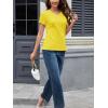 imageMAGCOMSEN Womens Cotton T Shirt VNeck Short Sleeve Shirt ClassicFit Casual Breathable Tee Summer Basic TopsYellow