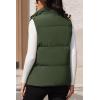 imageMAGCOMSEN Womens Puffer Down Vest Oversized Zip Up Outerwear Lightweight Winter Padded Gilet Jacket with PocketsArmy Green