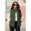 imageMAGCOMSEN Womens Puffer Down Vest Oversized Zip Up Outerwear Lightweight Winter Padded Gilet Jacket with PocketsArmy Green