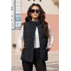 imageMAGCOMSEN Womens Puffer Down Vest Oversized Zip Up Outerwear Lightweight Winter Padded Gilet Jacket with PocketsBlack