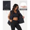 imageMAGCOMSEN Womens Puffer Down Vest Oversized Zip Up Outerwear Lightweight Winter Padded Gilet Jacket with PocketsBlack