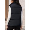 imageMAGCOMSEN Womens Puffer Down Vest Oversized Zip Up Outerwear Lightweight Winter Padded Gilet Jacket with PocketsBlack