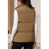 imageMAGCOMSEN Womens Puffer Down Vest Oversized Zip Up Outerwear Lightweight Winter Padded Gilet Jacket with PocketsBrown
