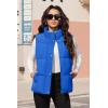 imageMAGCOMSEN Womens Puffer Down Vest Oversized Zip Up Outerwear Lightweight Winter Padded Gilet Jacket with PocketsColor Blue