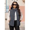 imageMAGCOMSEN Womens Puffer Down Vest Oversized Zip Up Outerwear Lightweight Winter Padded Gilet Jacket with PocketsDark Grey