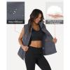 imageMAGCOMSEN Womens Puffer Down Vest Oversized Zip Up Outerwear Lightweight Winter Padded Gilet Jacket with PocketsDark Grey