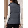 imageMAGCOMSEN Womens Puffer Down Vest Oversized Zip Up Outerwear Lightweight Winter Padded Gilet Jacket with PocketsDark Grey
