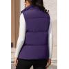 imageMAGCOMSEN Womens Puffer Down Vest Oversized Zip Up Outerwear Lightweight Winter Padded Gilet Jacket with PocketsDark Purple
