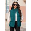 imageMAGCOMSEN Womens Puffer Down Vest Oversized Zip Up Outerwear Lightweight Winter Padded Gilet Jacket with PocketsEmerald Green